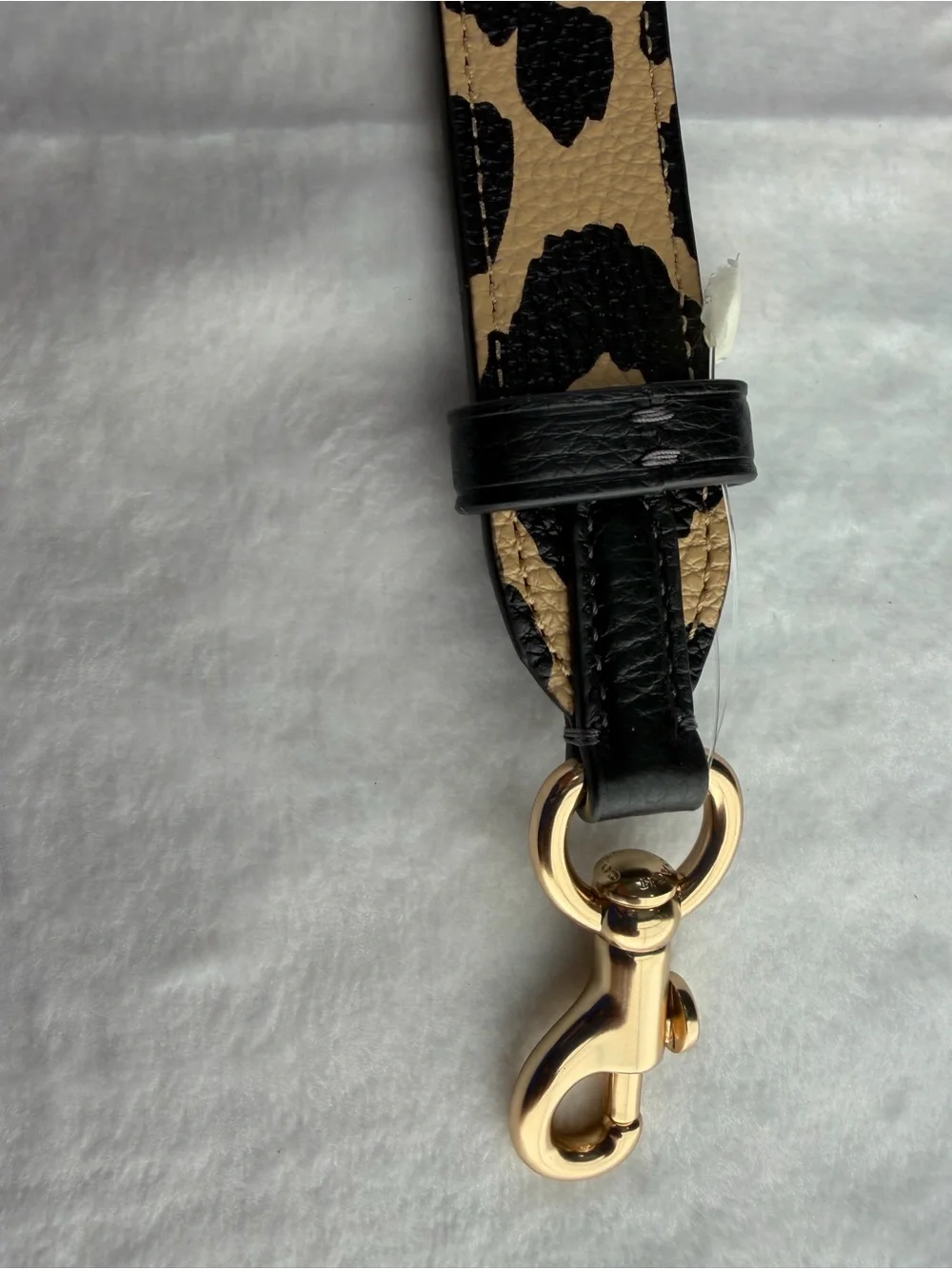 Coach Leopard-Print Adjustable Crossbody Strap in Tan and Black. NWT